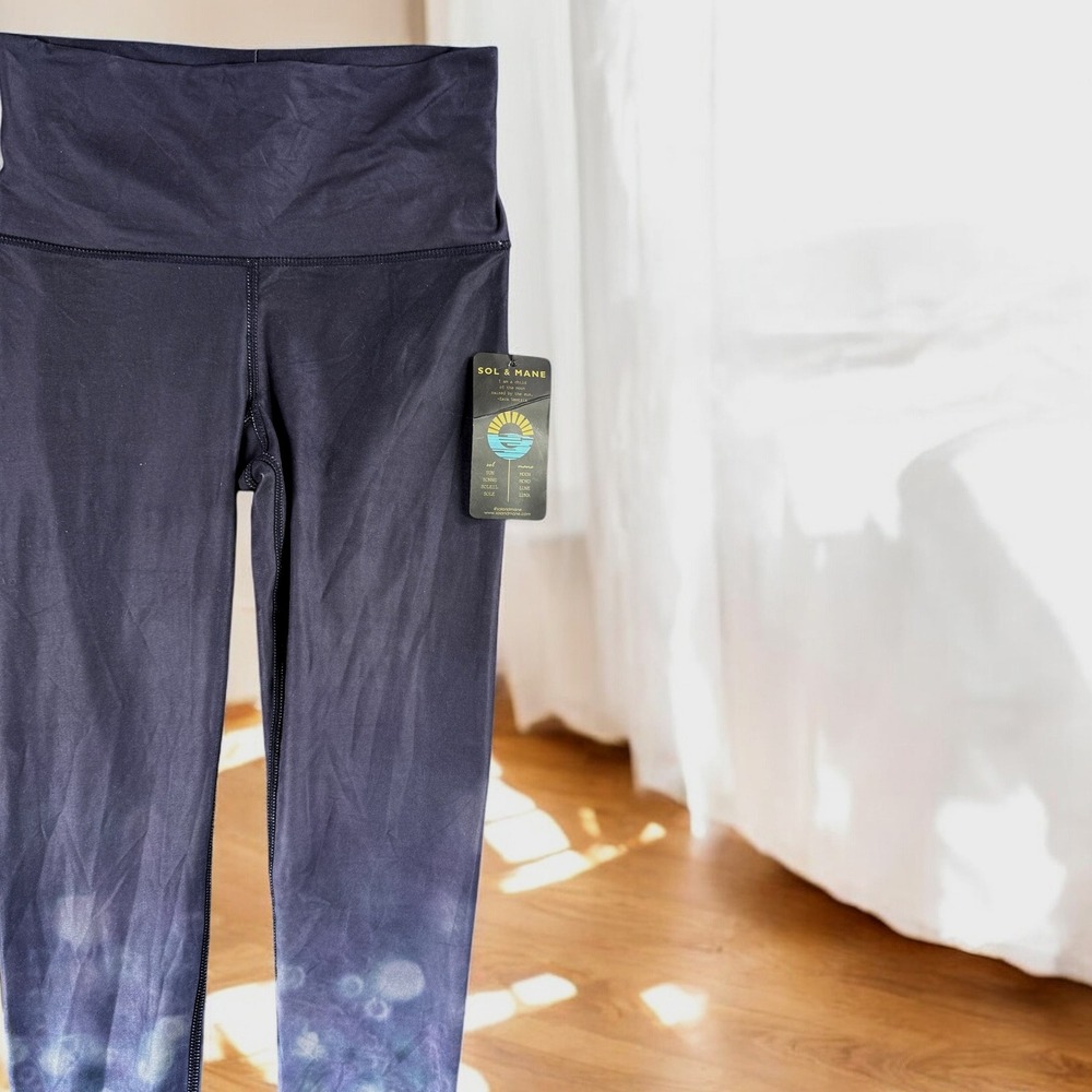 New Sol Mane Leggings Women S Cora Full  Blue Light Yoga Pants High‎ Rise Waist